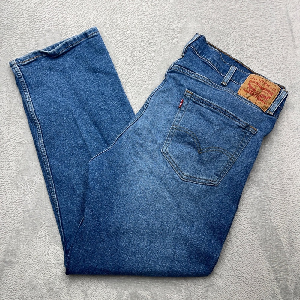 Levi's 505 Mens Jeans W40 L30 Blue Straight Leg Denim Pants